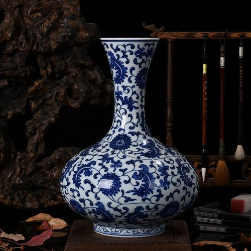 景德镇陶瓷器仿古手绘中式客厅花瓶手绘花瓶口碑好店